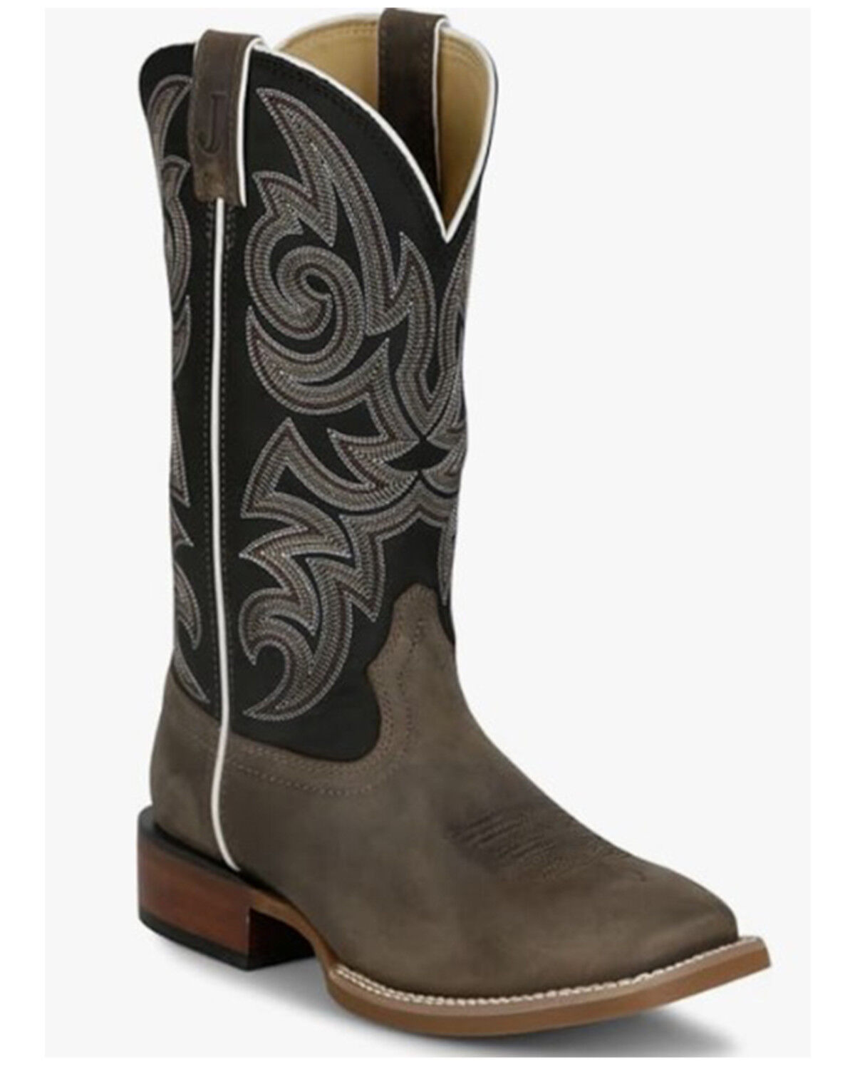 Image #1 - Justin Men's May Day Performance Western Boots - Broad Square Toe, Grey, hi-res