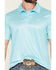 Image #3 - Panhandle Slim Men's Medallion Print Short Sleeve Pearl Snap Performance Polo, Turquoise, hi-res