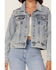Image #3 - Veveret Women's Pearl Light Wash Denim Jacket, Light Wash, hi-res
