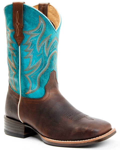 Cody James Men's Hoverfly Western Performance Boots - Broad Square Toe, Turquoise, hi-res