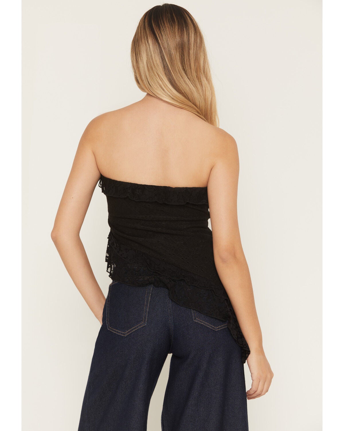 Image #4 - Originality Women's Asymmetrical Lace Top, Black, hi-res