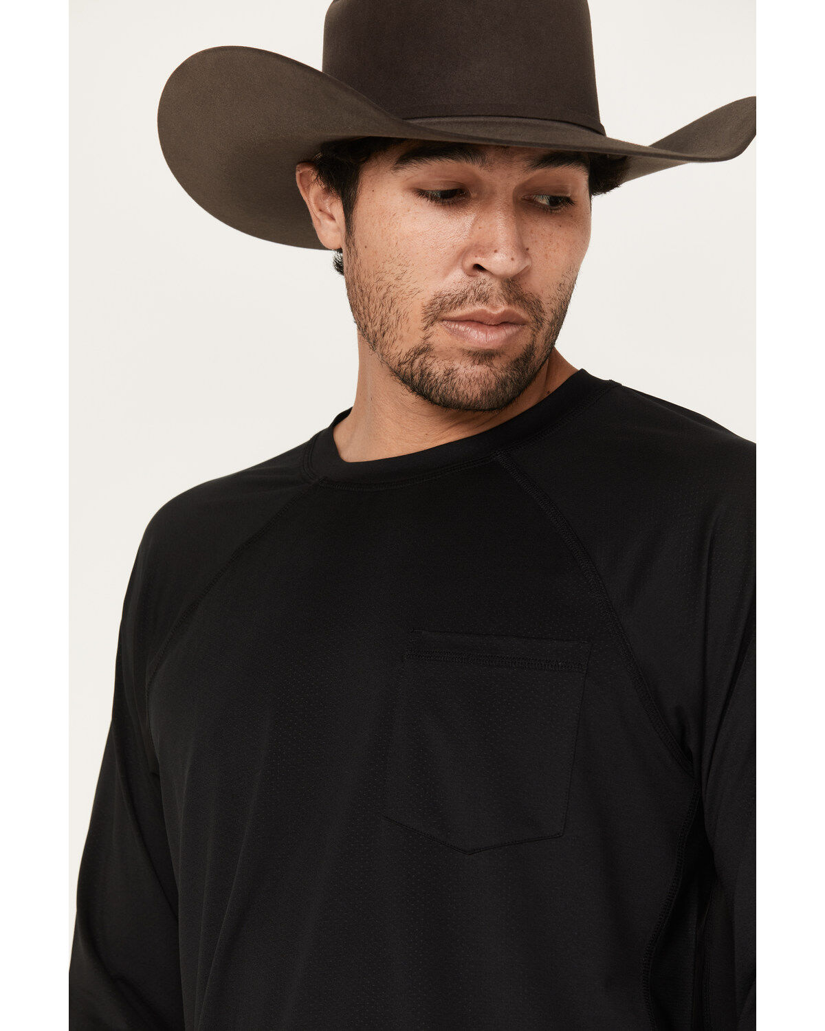 Image #2 - RANK 45® Men's Solid Performance Long Sleeve T-Shirt, Black, hi-res