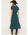 Image #4 - Lovestitch Women's Solid Short Sleeve Midi Dress, Teal, hi-res