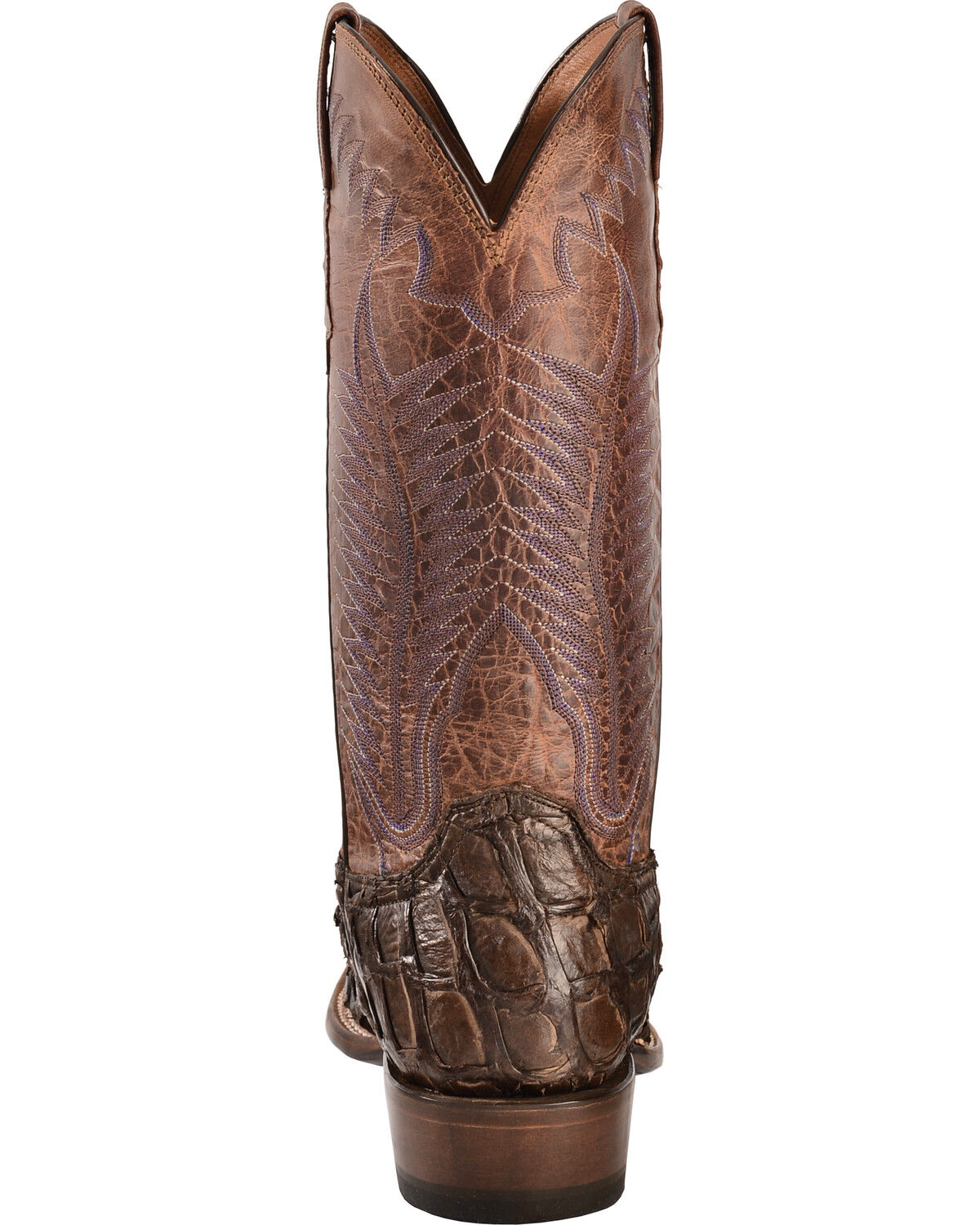 Image #7 - Lucchese Handmade Chocolate Brown Brooks Pirarucu Cowboy Boots - Square Toe , , hi-res