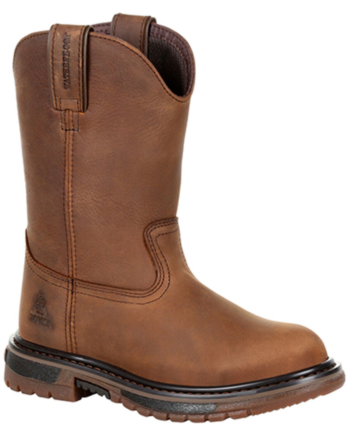 Rocky Boys' Original Ride FLX Waterproof Western Boots - Round Toe, Brown, hi-res