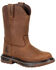 Image #1 - Rocky Boys' Original Ride FLX Waterproof Western Boots - Round Toe, Brown, hi-res