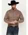 Image #1 - Ariat Men's Boot Barn Exclusive Sweeney Paisley-Esque Print Long Sleeve Button-Down Western Shirt, Brown, hi-res