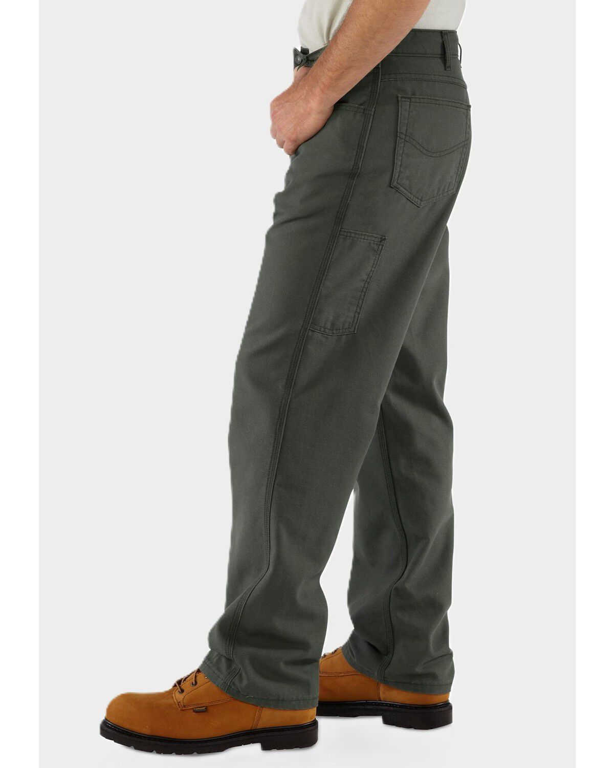 Image #2 - Carhartt Men's FR Midweight Canvas Loose Straight Utility Work Pants, Olive, hi-res
