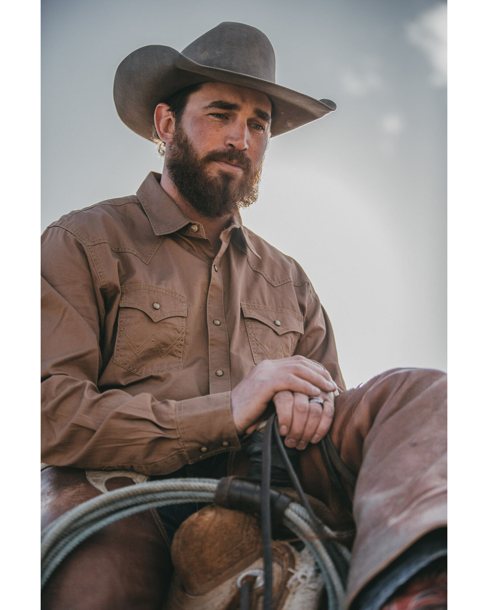 Wrangler Retro Men's Tan Solid Long Sleeve Western Shirt | Boot Barn