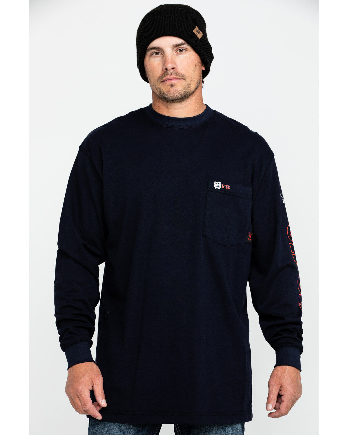 Image #1 - Cinch Men's FR Logo Long Sleeve Work T-Shirt , , hi-res