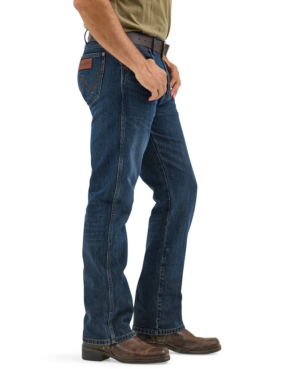 Image #3 - Wrangler Retro Men's 77MWZ Oakdale Slim Bootcut Stretch Denim Jeans, Black, hi-res