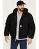 Image #1 - Carhartt Men's Flannel Lined Loose Fit Firm Duck Active Jacket - Tall, Black, hi-res