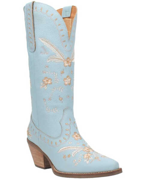 Dingo Women's Full Bloom Western Boots - Medium Toe, Blue, hi-res