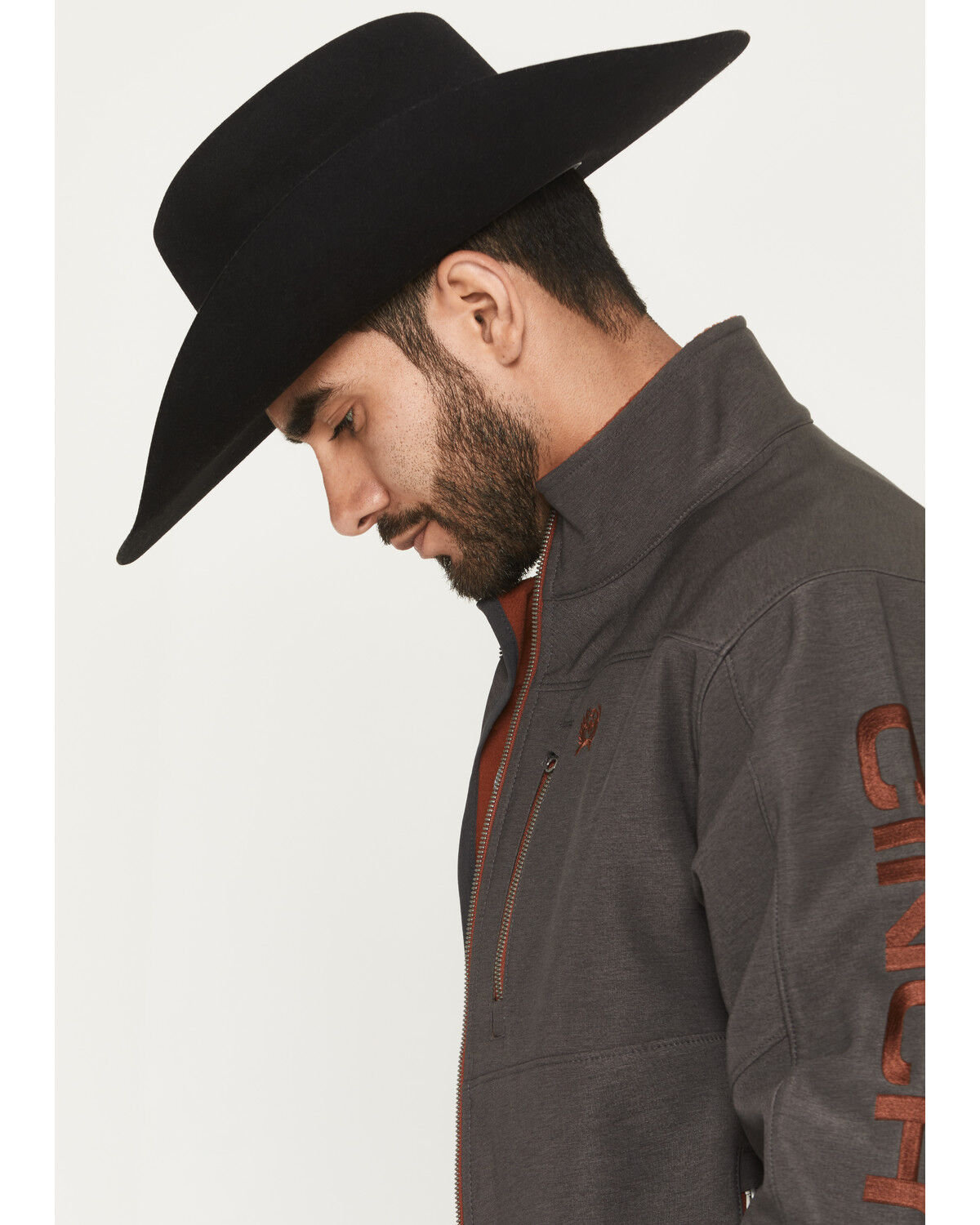 Image #2 - Cinch Men's Bonded Softshell Jacket, Charcoal, hi-res