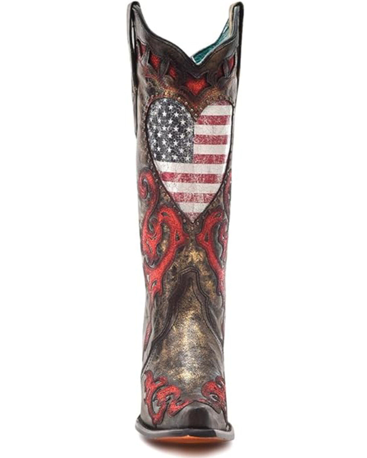 Image #3 - Corral Women's Stars And Stripes Embroidered Western Boots - Snip Toe, Black/red, hi-res