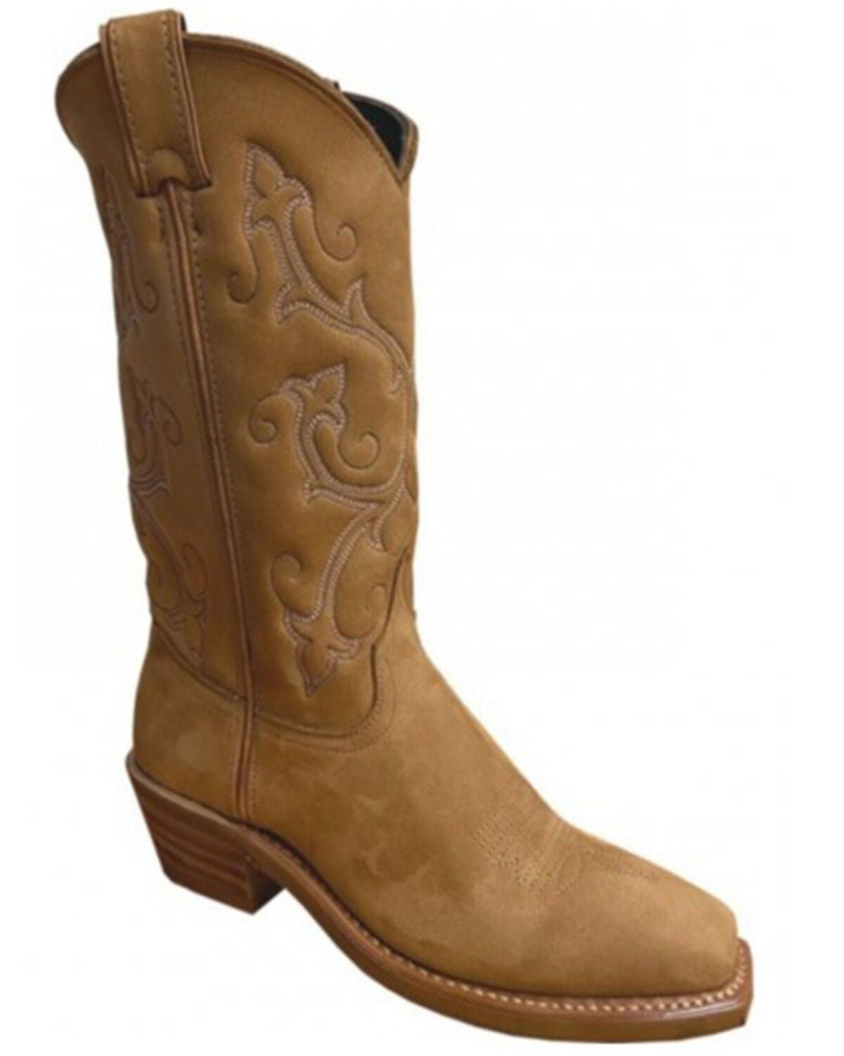 Abilene Women's Traditional Nutbuck Cowhide Performance Western Boots - Square Toe, Tan, hi-res