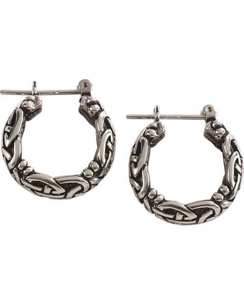 Image #1 - Silver Legends Women's All Silver Celtic Hoop Earrings , Silver, hi-res