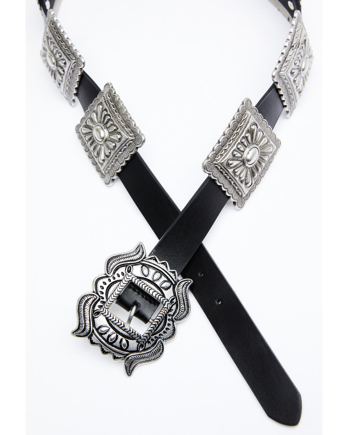 Shyanne Women's Concho Belt, Black, hi-res