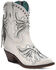 Image #1 - Corral Women's Fringe Inlay Ankle Western Boots - Snip Toe, White, hi-res