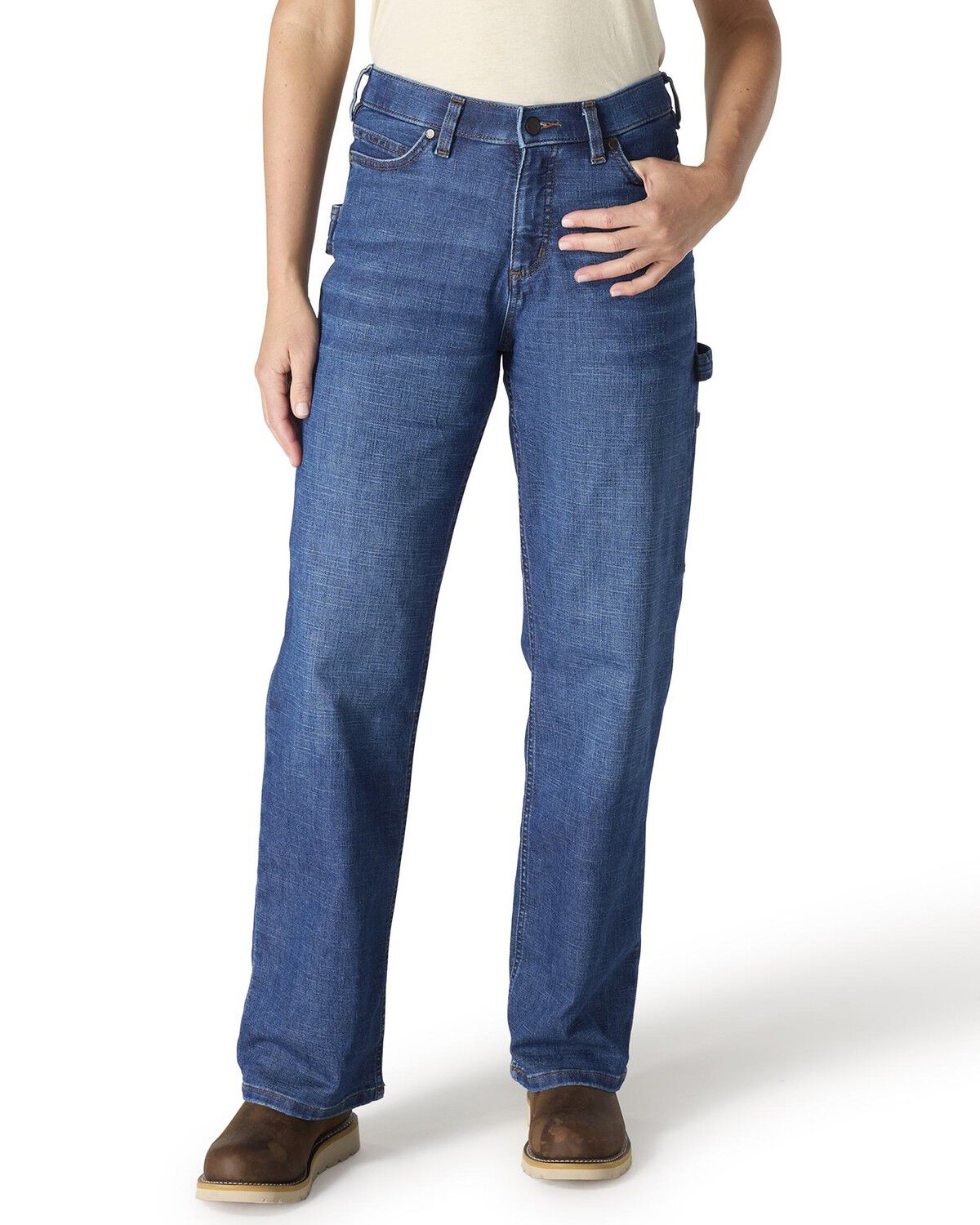 Image #1 - Carhartt Women's Dark Wash Carpenter Denim Jeans, Dark Wash, hi-res