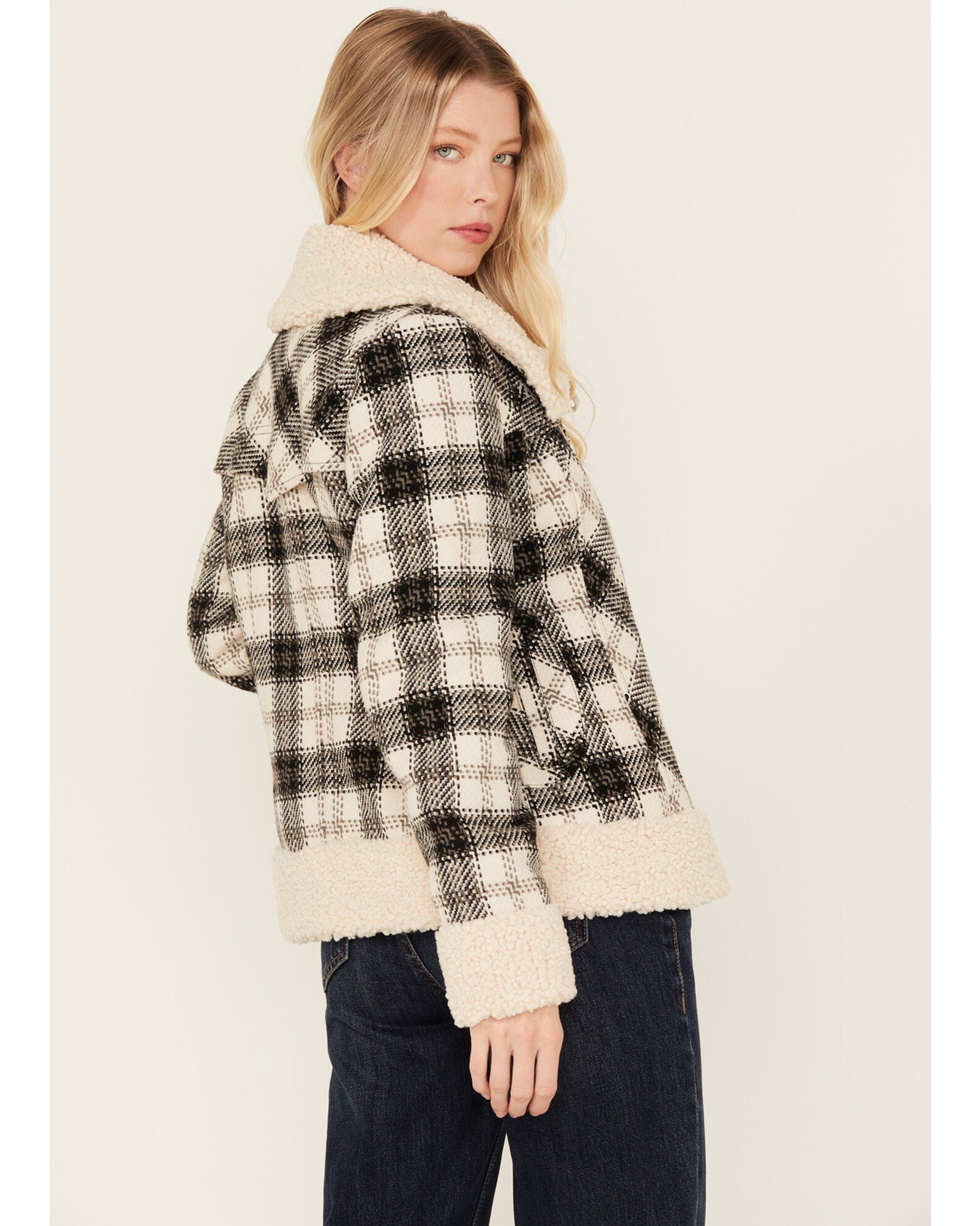 Powder River - Plaid & Berber Wool Blend Coat main image 1