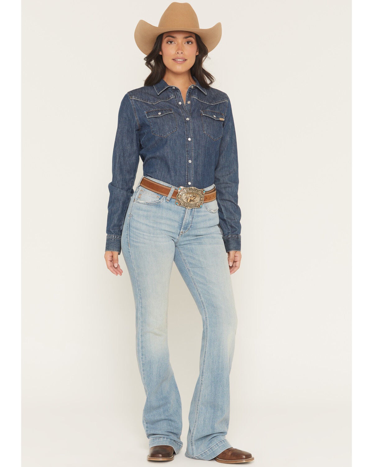 Ariat Women's Marnie Light Wash Slim Trouser Stretch Denim Jeans, Medium Wash, hi-res