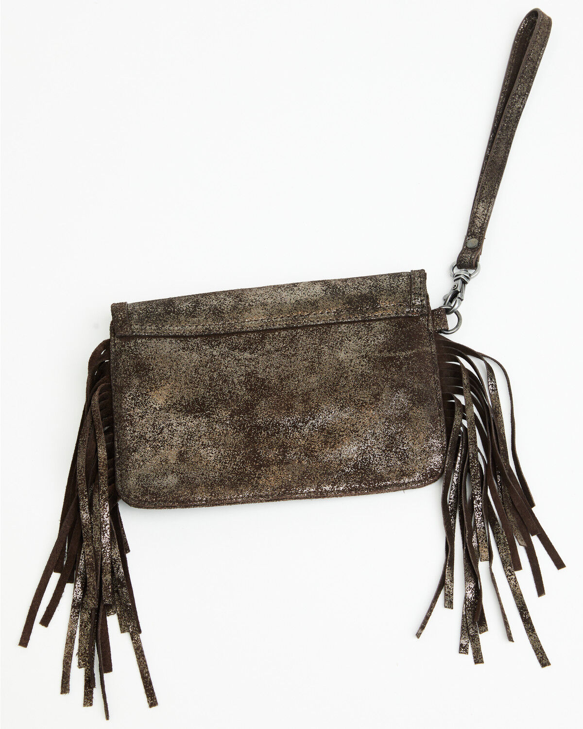 Image #3 - Idyllwind Women's Briley Oversized Metallic Fringe Clutch, Chocolate, hi-res