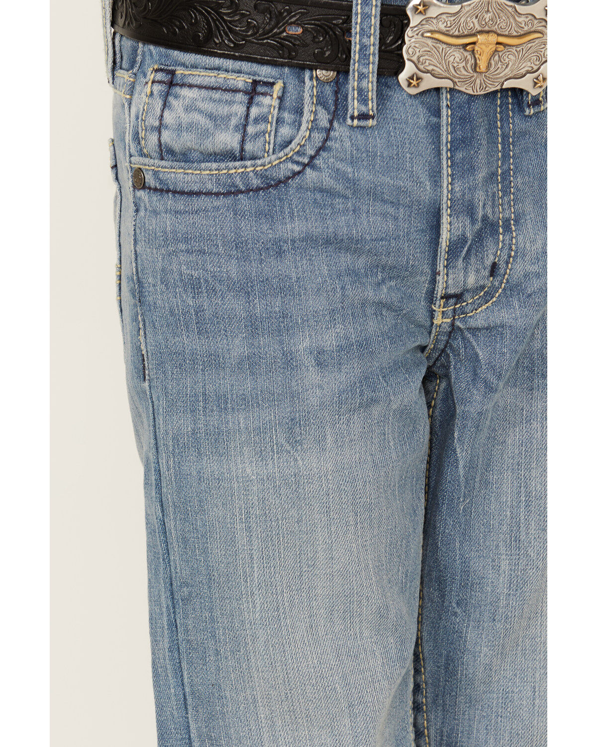 Cody James Little Boys' Cloverleaf Light Wash Slim Stretch