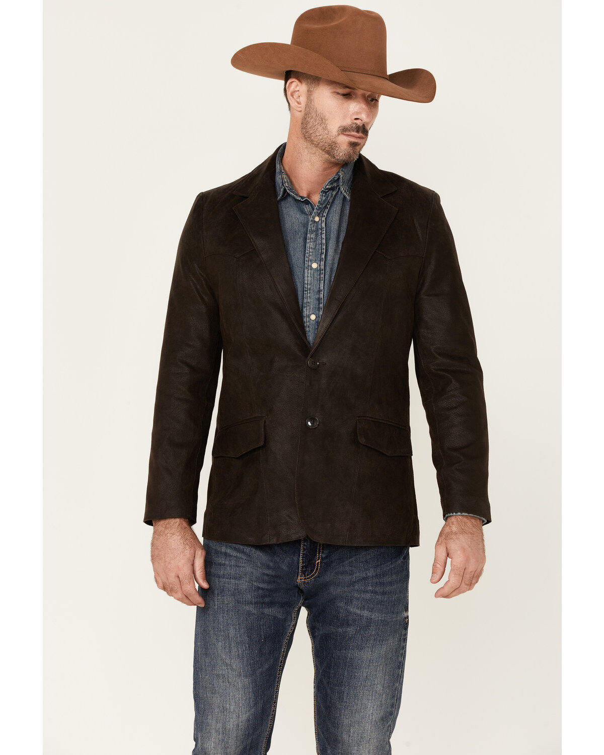 Cody James Men's Blazer - Long, Dark Brown, hi-res