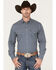 Image #1 - Cinch Men's Modern Fit Small Geo Print Snap Western Shirt, Blue, hi-res