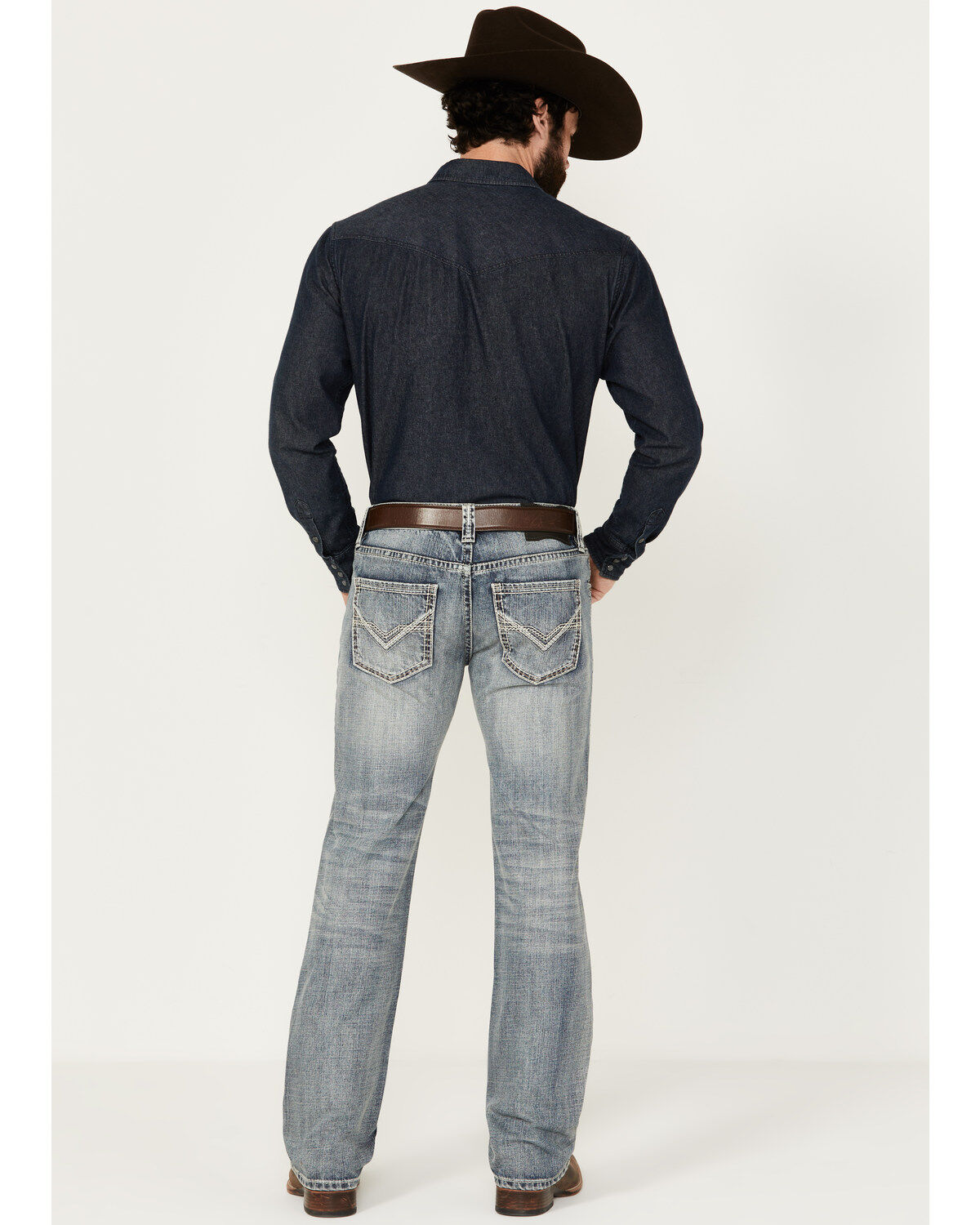 Product Name:  Rock & Roll Denim Men's Pistol Light Vintage Wash Stackable Bootcut Denim Jeans
