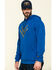 Hawx Men's Tech Logo Hooded Work Sweatshirt , Blue, hi-res