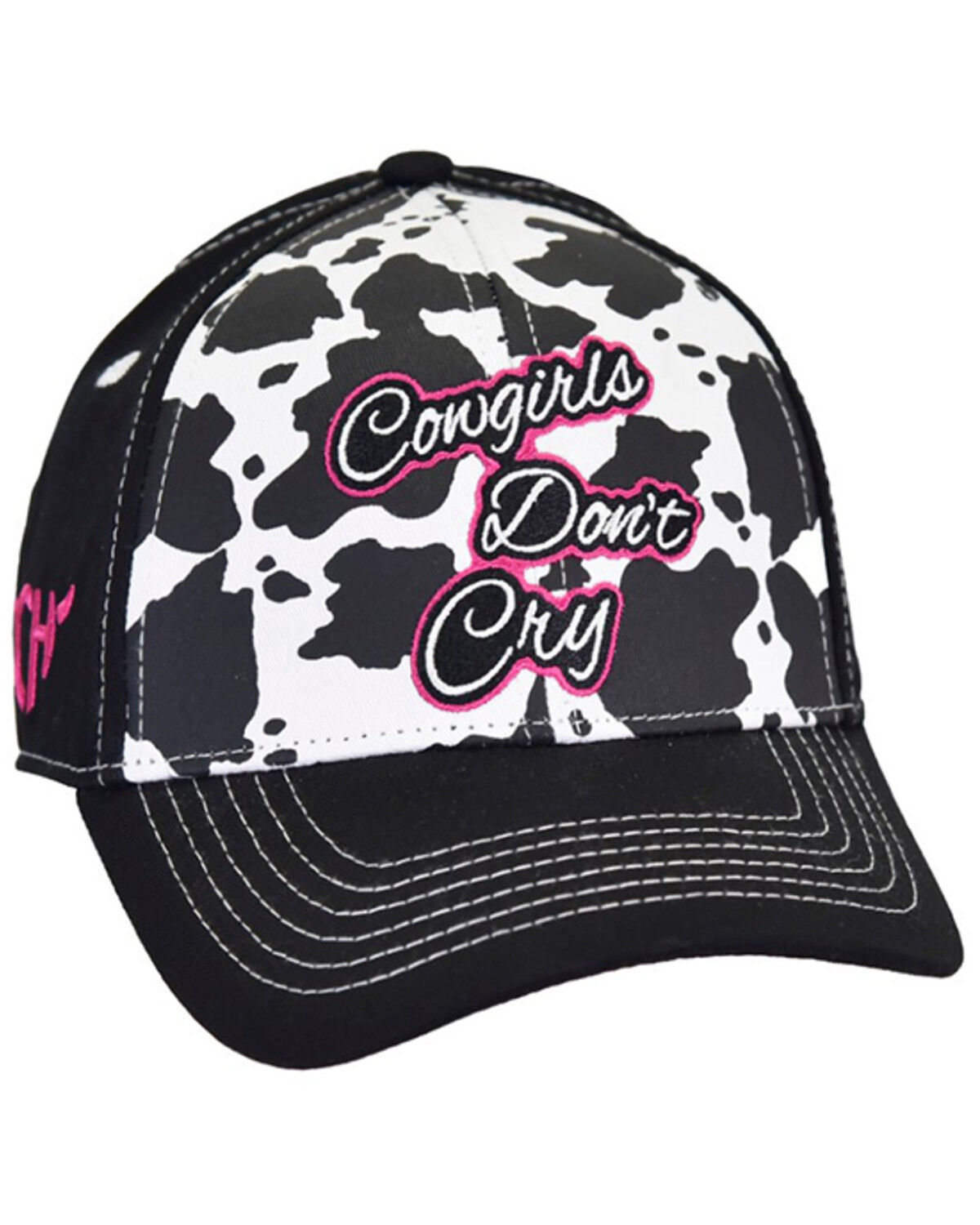 Image #1 - Cowgirl Hardware Girls' Cowgirls Don't Cry Ball Cap, Black, hi-res