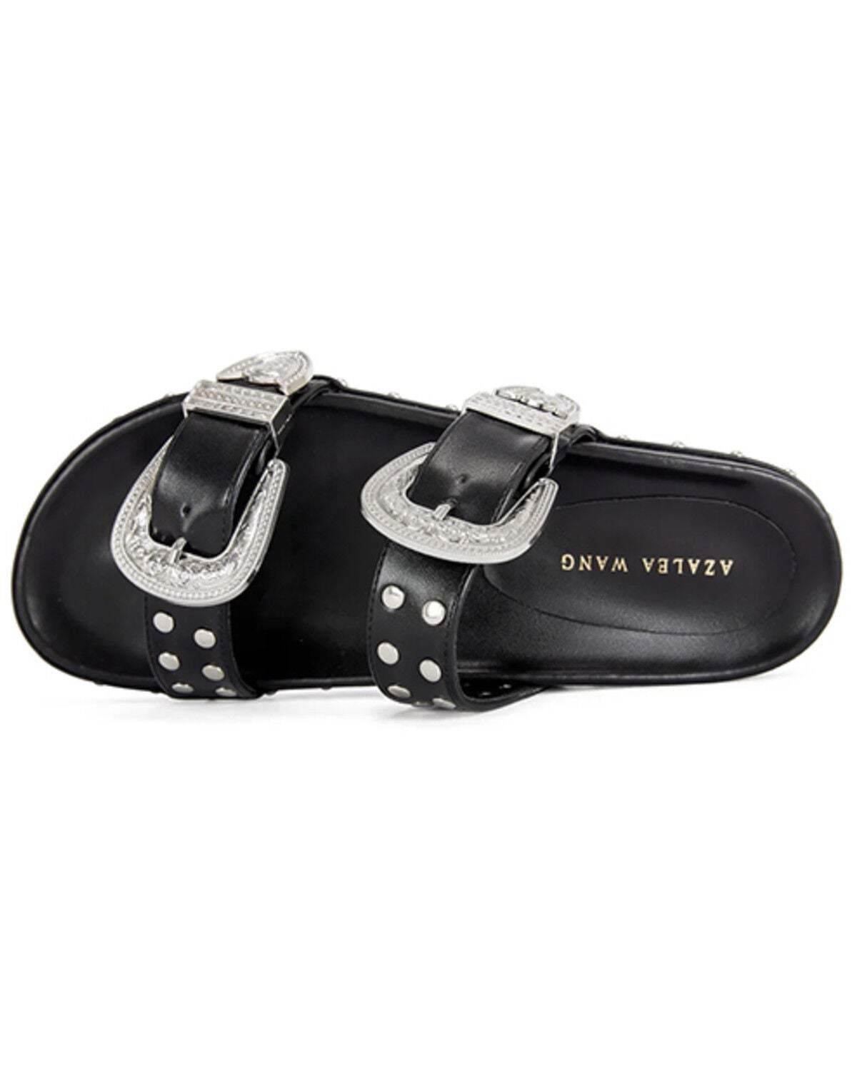 Image #4 - Azalea Wang Women's Tegan Buckle Sandals, Black, hi-res