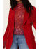 Understated Leather Women's Suede Fringe Marlboro Blazer, Wine, hi-res
