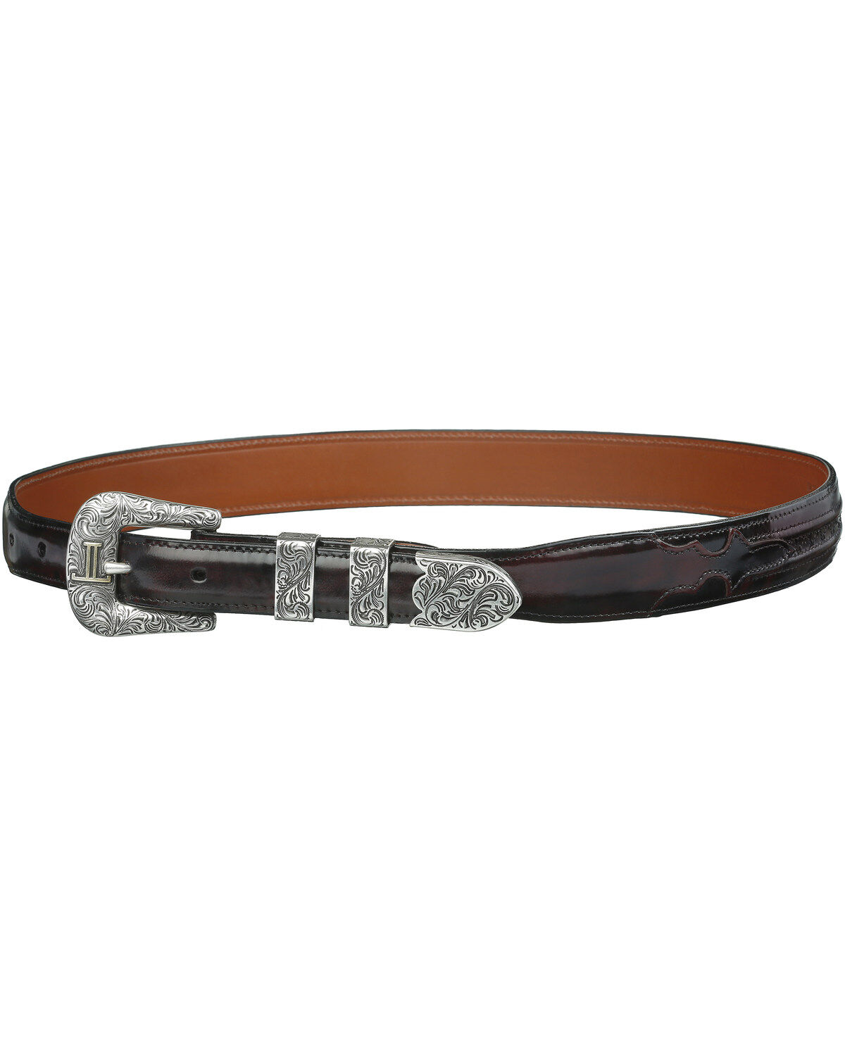 lucchese black cherry belt