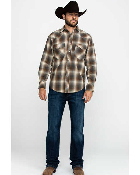 Image #6 - Resistol Men's Richland Ombre Plaid Long Sleeve Western Shirt , , hi-res