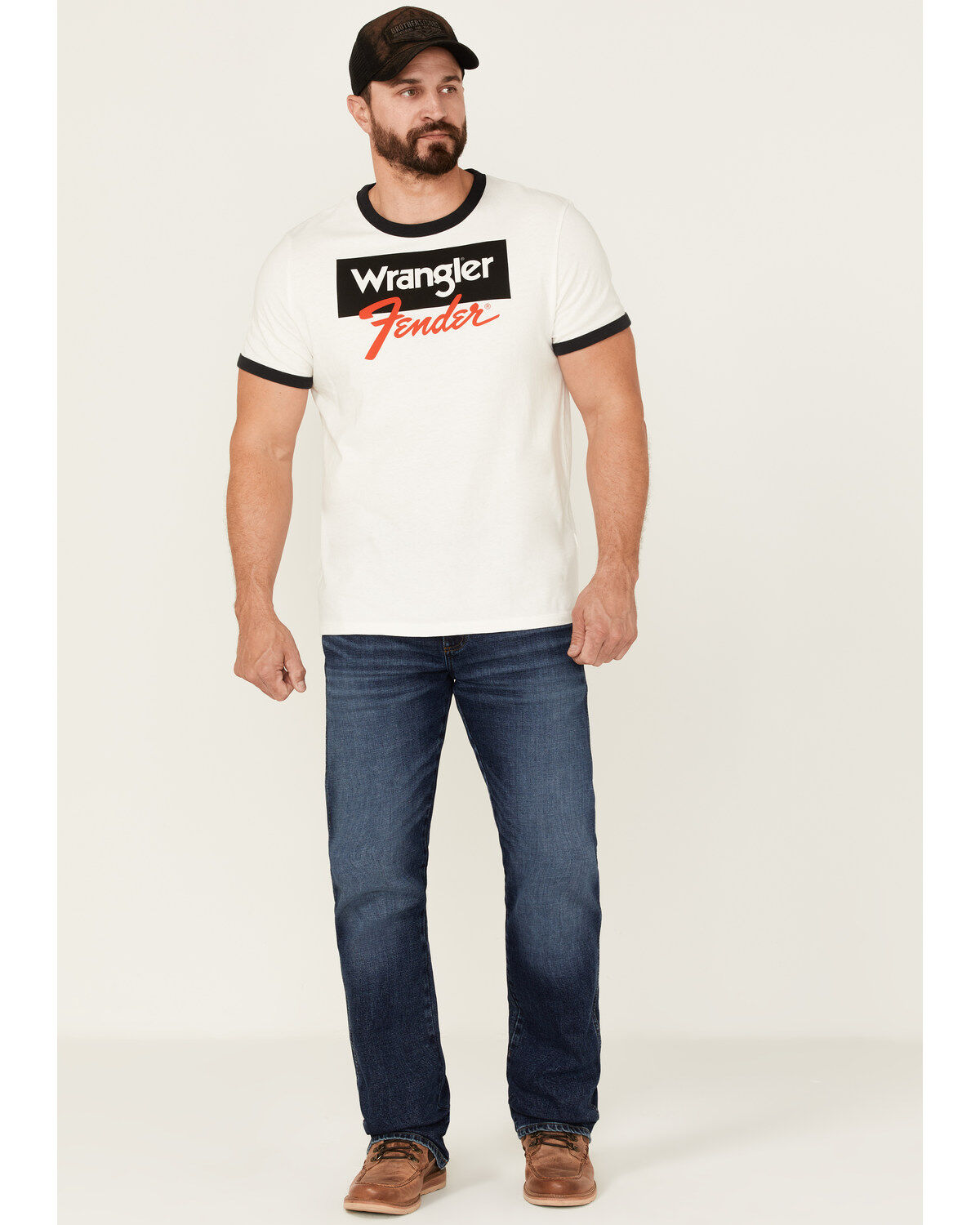 Wrangler X Fender Men's Logo Graphic Ringer T-Shirt | Boot Barn