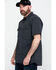 Image #3 - Hawx Men's Solid Yarn Dye Two Pocket Short Sleeve Work Shirt, Charcoal, hi-res