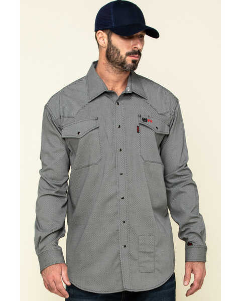 Image #1 - Cinch Men's FR Multi Geo Print Long Sleeve Work Shirt , , hi-res