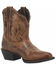 Laredo Women's Brown Shortie Western Booties - Round Toe, Brown, hi-res