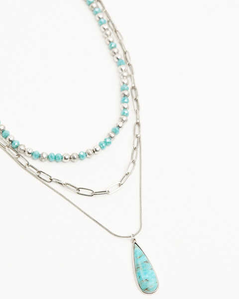 Shyanne Women's Ridge Canyon Turquoise Layered Necklace , Silver, hi-res