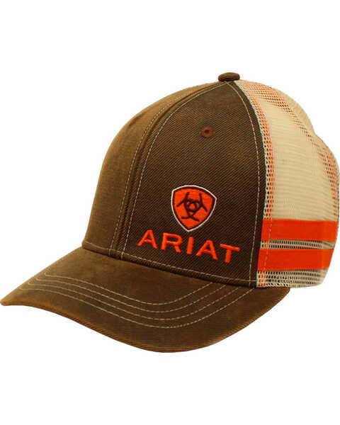 Image #1 - Ariat Men's Side Striped Ball Cap, Brown, hi-res