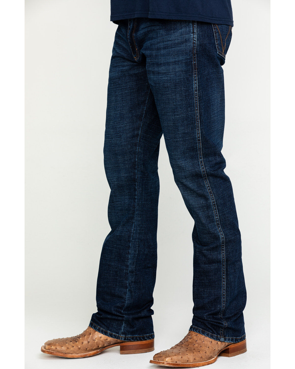 mens dark blue bootcut jeans