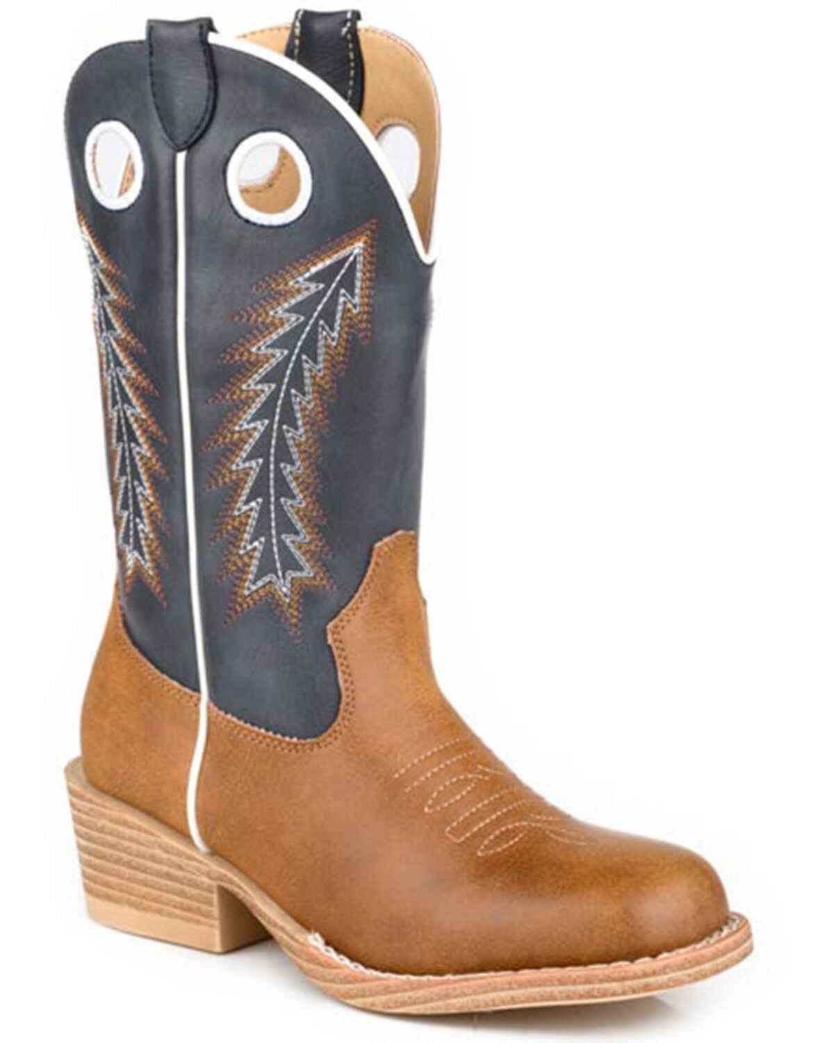 Image #1 - Roper Boys' Walker Western Boots - Square Toe, Tan, hi-res