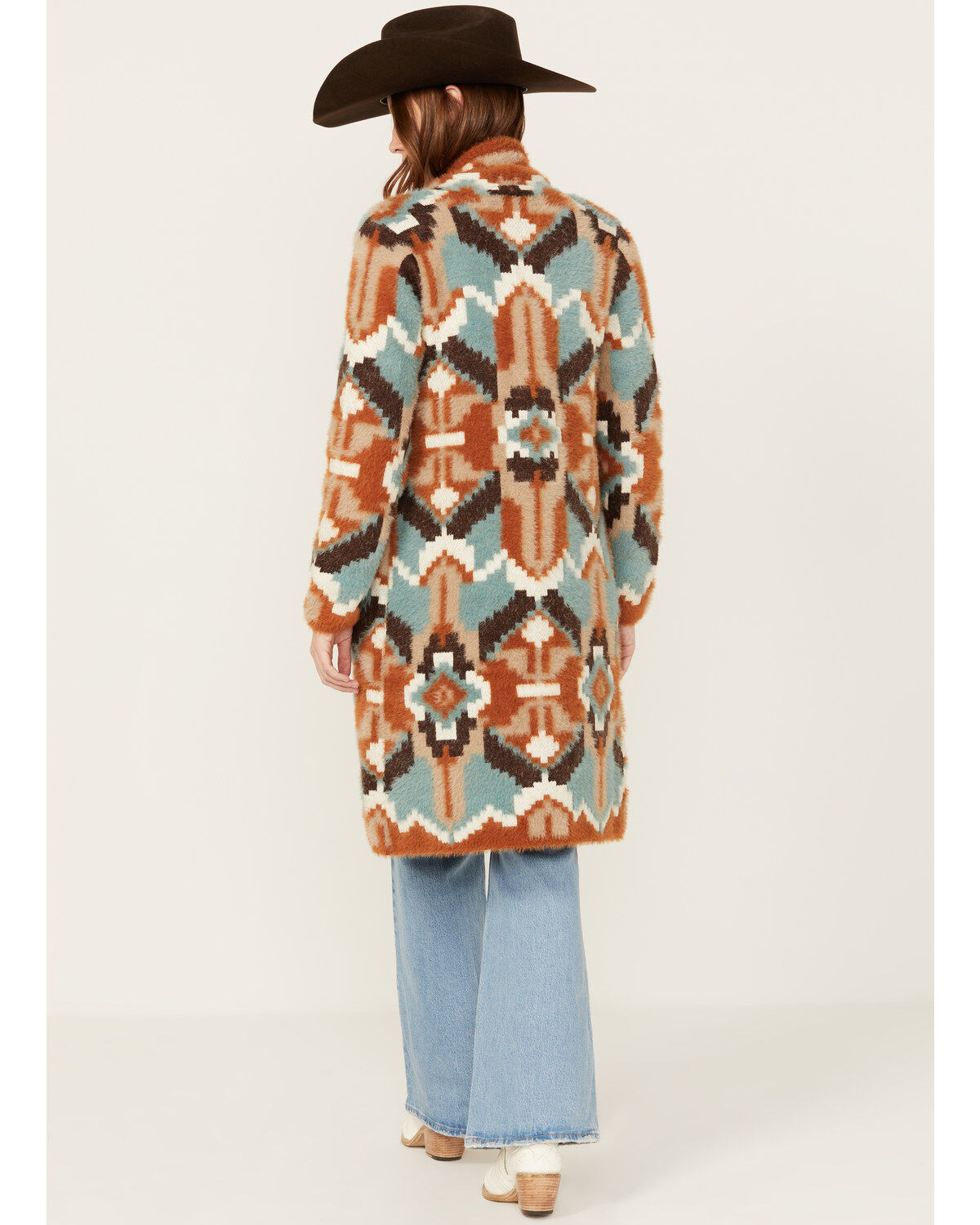 Image #4 - Shyanne Women's Southwestern Print Eyelash Cardigan, , hi-res