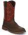 Image #1 - Justin Men's Oxblood Waterproof Western Work Boots - Steel Toe, , hi-res