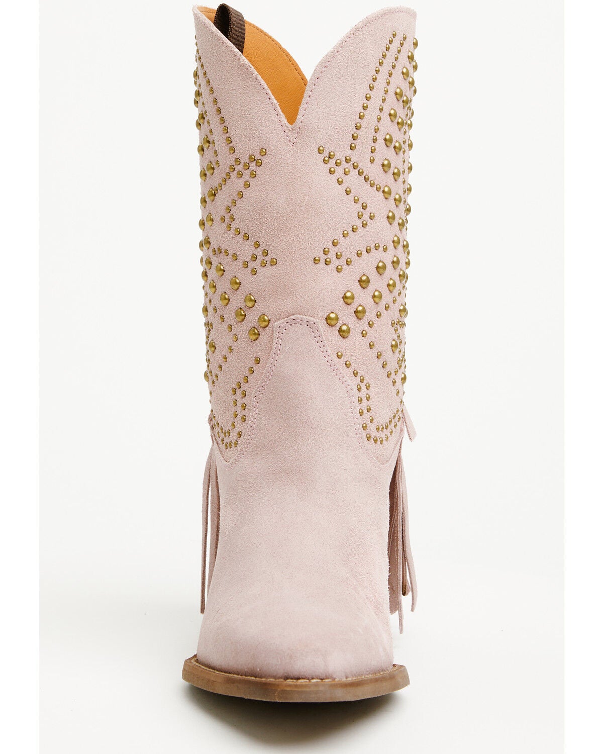 Image #4 - Dingo Women's Star Power Fringe Studded Western Boots - Snip Toe, Pink, hi-res