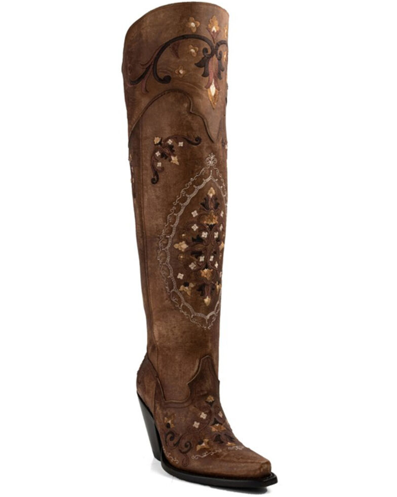 Dan Post Women's Bernadette Brown Western Boots - Snip Toe, Brown, hi-res