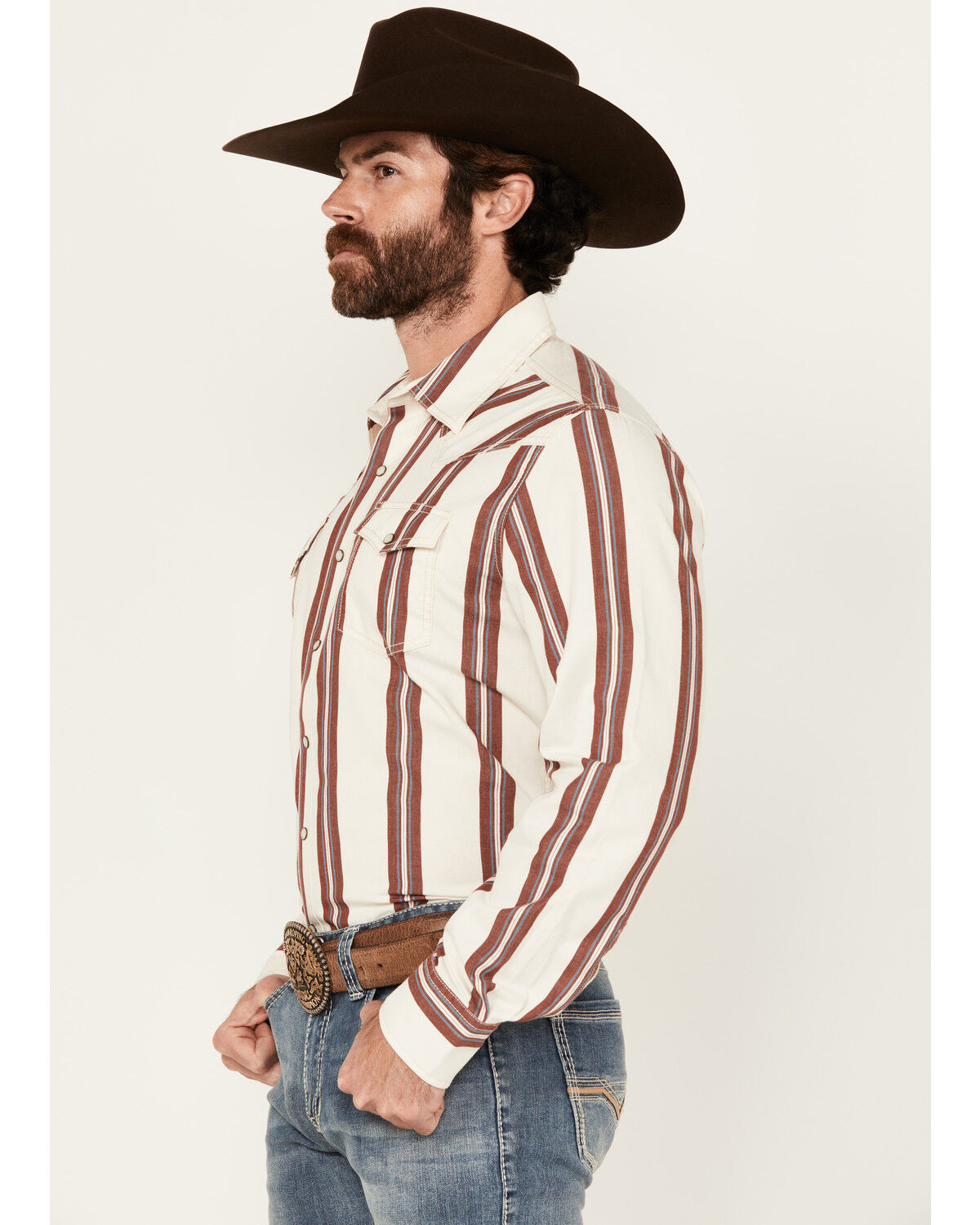 Product Name:  Wrangler Retro Men's Striped Long Sleeve Snap Western Shirt